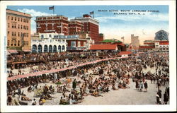 Beach Scene, South Carolina Avenue Postcard