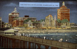 View From Million Dollar Pier Atlantic City, NJ Postcard Postcard