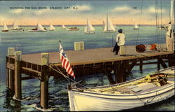 Watching The Sail Boats Postcard