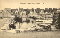 Wharf Scene, Cape Ann Postcard