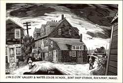 J. W. S. Cox Gallery & Water Color School, Boat Shop Studios Rockport, MA Postcard Postcard