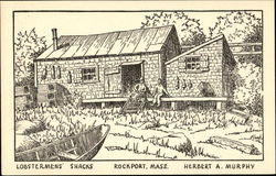 Lobstermens Shacks Rockport, MA Postcard Postcard