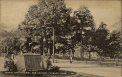 World War Memorial And Common Foxboro, MA Postcard Postcard