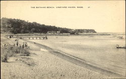 The Bathing Beach Vineyard Haven, MA Postcard Postcard