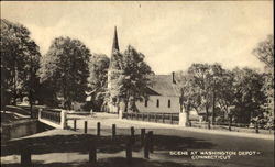 Scene At Washington Depot Connecticut Postcard Postcard