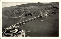 Airplane View Of The Golden Gate Bridge Postcard