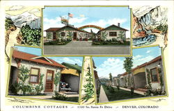 Columbine Cottages, 1700 So. Santa Fe Drive Denver, CO Postcard Postcard