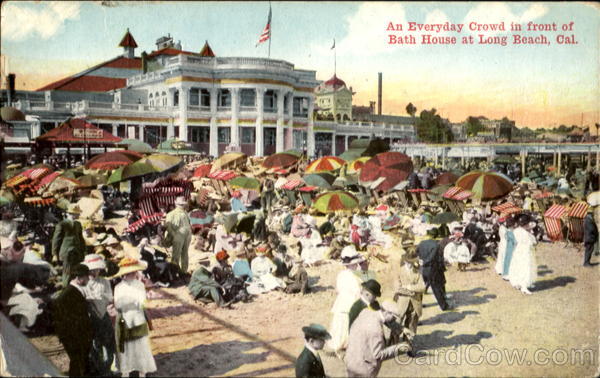 An Everyday Crowd in Front Of Bath House Long Beach, CA