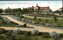 Barracks Buildings and Park, Soldier's Home Postcard