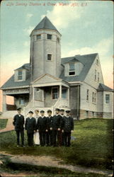 Life Saving Station & Crew Watch Hill, RI Postcard Postcard