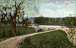 Bridge and Boat House, Roger Williams Park Postcard