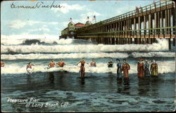 Pleasure Pier Long Beach, CA Postcard Postcard