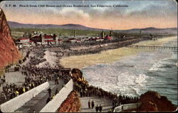 Beach From Cliff House And Ocean Boulevard Postcard