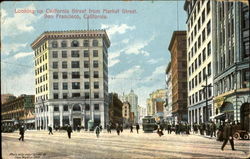 Looking Up California Street, Market Street Postcard