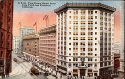 View Down Market Street From Third San Francisco, CA Postcard Postcard