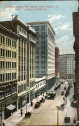 Looking down Post Street From Kearny St San Francisco, CA Postcard Postcard