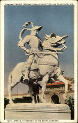 Statue Pizarro In the South Gardens Postcard