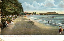 On The Beach Of Waikiki Honolulu, HI Postcard Postcard