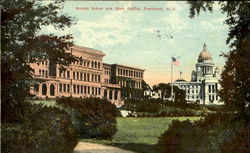 Norman School and State Capitol Postcard