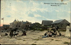 Pleasant View House and Beach Westerly, RI Postcard Postcard