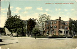 Scared Heart Church And Rectory Pawtucket, RI Postcard Postcard