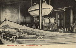 Interior Of U.S.L.S.S Life Saving Station Quonochontaug, RI Postcard Postcard