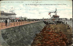 The Sea Wall Galveston, TX Postcard Postcard