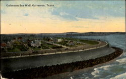 Galveston Sea Wall Postcard