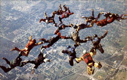 16 Man Quadra-Diamond Formed Over Zephyrhills Parachute Center Postcard