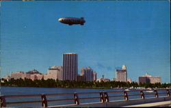 Goodyear Blimp Over Miami Postcard