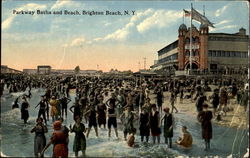 Parkway Baths And Beach Brighton Beach, NY Postcard Postcard