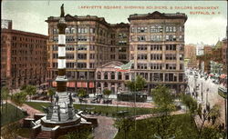 Lafayette Square Showing Soldiers & Sailors Monument Postcard