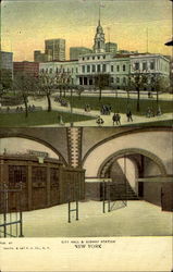 City Hall & Subway Station New York, NY Postcard Postcard