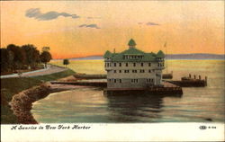 A Sunrise In New York Harbor Postcard Postcard