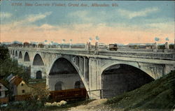 New Concrete Viaduct, Grand Ave Milwaukee, WI Postcard Postcard