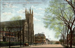 Broadway And St. Mary's Church Postcard