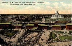 Bird's Eye View Railway Station, Court House Square Postcard