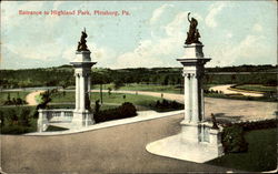 Entrance To Highland Park Pittsburgh, PA Postcard Postcard