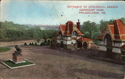 Entrance To Zoological Garden, Fairmount Park Postcard