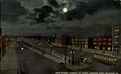 Penn Street Viaduct By Night Looking West Reading, PA Postcard Postcard