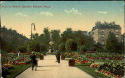 Mall In Public Garden Boston, MA Postcard Postcard