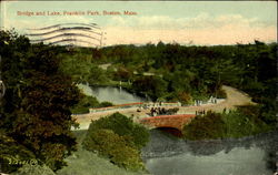 Bridge And Lake, Franklin Park Boston, MA Postcard Postcard