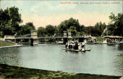 Bridge And Pond, Public Gardens Postcard