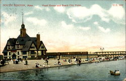 Head House And Beach City Point Boston, MA Postcard Postcard