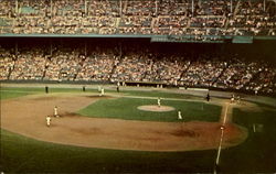 Cleveland Indians In Action, Cleveland Municipal Sadium Postcard