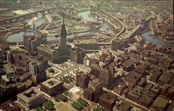 Aerial View Of Downtown Cleveland, OH Postcard Postcard