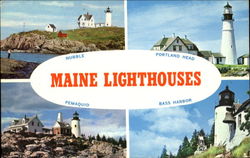 Maine Lighthouses Scenic, ME Postcard Postcard