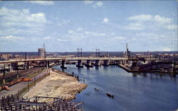 Connecticut Turnpike Crosses The Harbor Bridgeport, CT Postcard Postcard