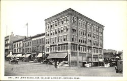 Hall And Lewis Block, Cor. Coloney & Main Street Meriden, CT Postcard Postcard