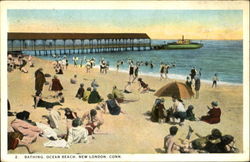 Bathing Ocean Beach Postcard